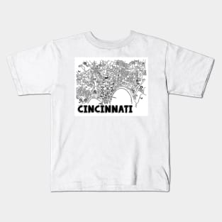 Cincinnati Ohio Map Art Kids T-Shirt